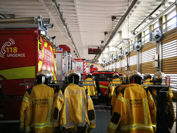 Visite de la caserne des sapeurs-pompiers professionnels