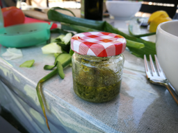 Cuisine dans le potager bio
